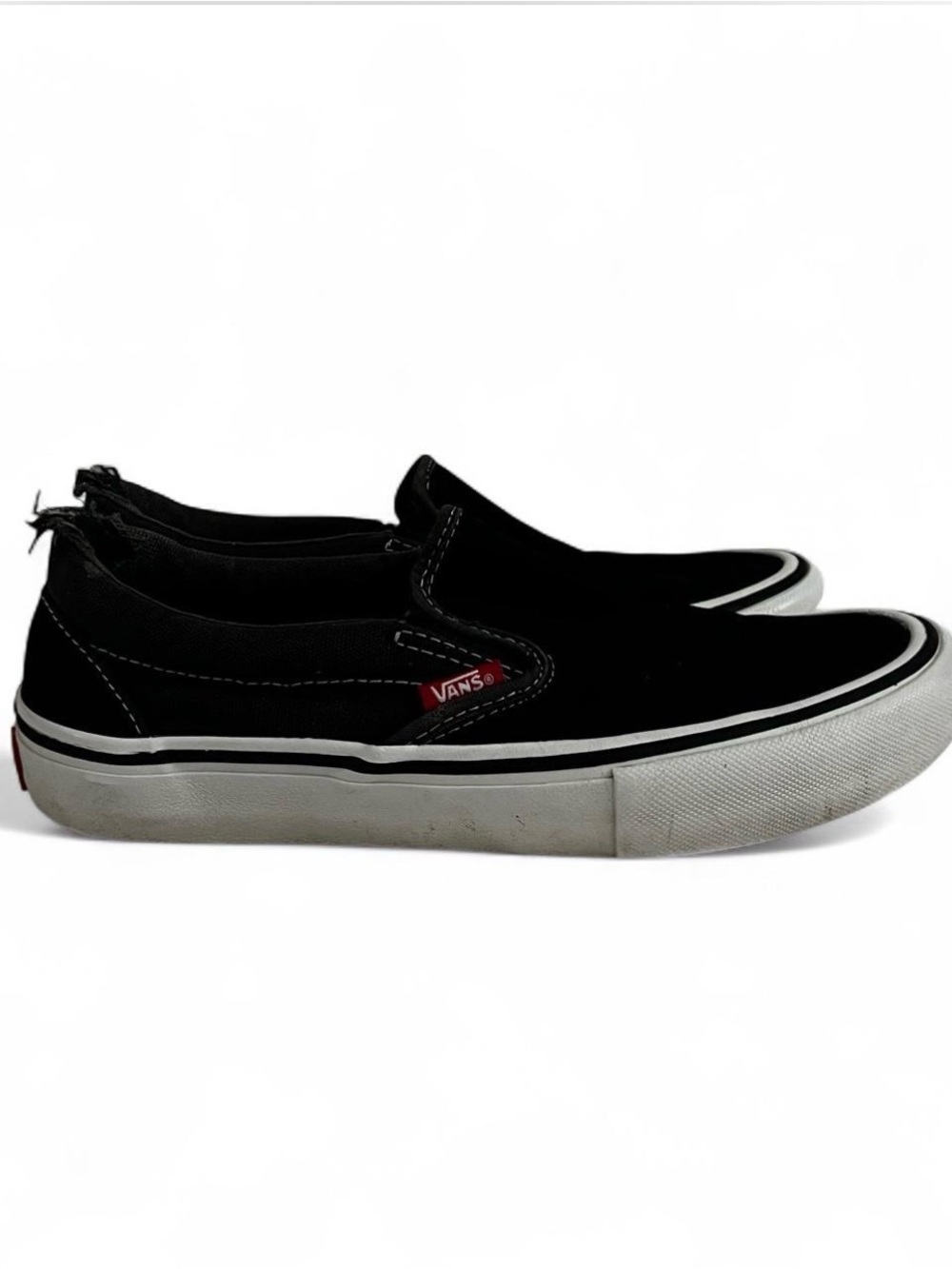 Vans Pro Slip-On Black White Skate Sneakers Women 7.5 Men 6